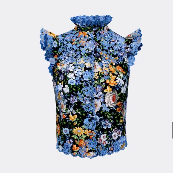 RABANNE H&M Patterned Poplin Top - Picture 1 of 7